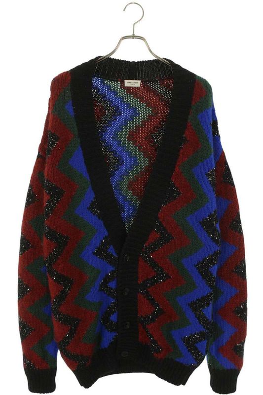 Saint Laurent Paris 663352 Y75bt Sequined Knit Cardigan Men's XXL