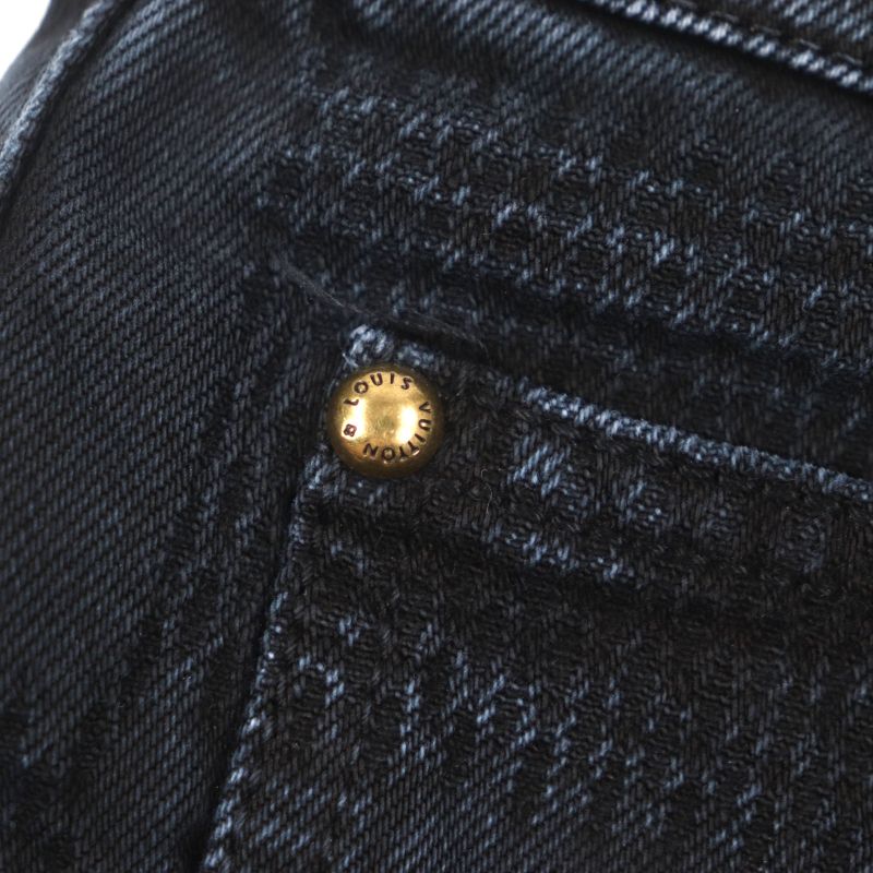 Louis Vuitton 24AW 1afx68 Damier Workwear Cotton Denim Pants Black 29 Made In