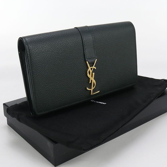 Saint Laurent Large Flap Wallet 414567 Long Bifold Leather Women