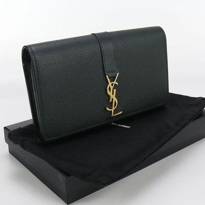 Saint Laurent Large Flap Wallet 414567 Long Bifold Leather Women