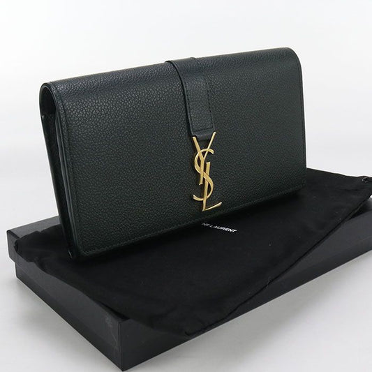 Saint Laurent Large Flap Wallet 414567 Long Bifold Leather Women