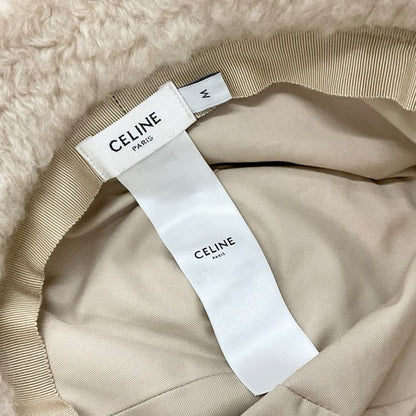 Celine Hat Cashmere Beige Triomphe Logo Bucket