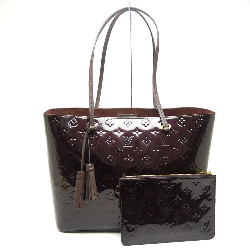 Louis Vuitton LV Long Beach MM M90475 Vernis Amarante Tote Bag A4 Size