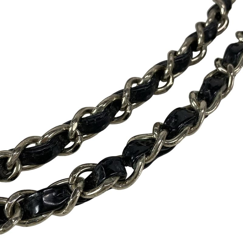 Chanel Shoulder Bag Deca Matelasse Black Coco Mark / Chain Shoulder / Silver