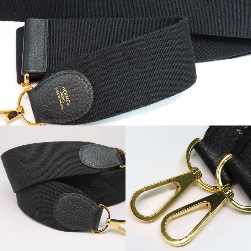 Hermes Evelyne 3 PM Black Taurillon Clemence Gold Hardware Y Engraved