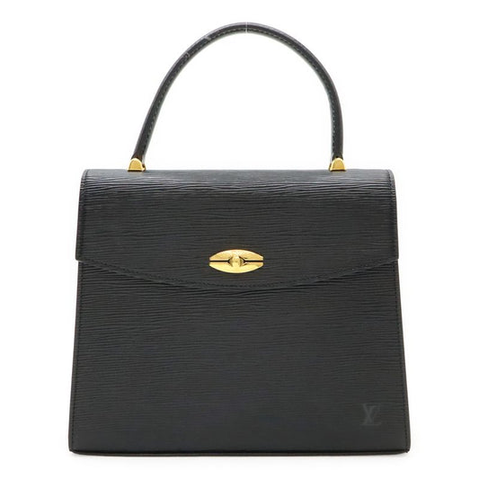 Louis Vuitton Epi Malesherbes Handbag Flap Bag Leather Noir Black Gold Hardware