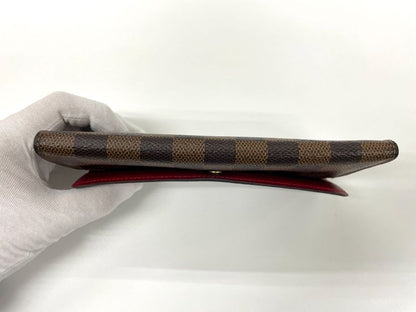 Louis Vuitton Damier Portefeuille Emilie Zipper Long Wallet N63544 Ebène Brown