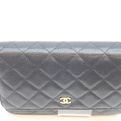 Chanel Ap0250 No 27 Black Caviar Ghardware Chain Wallet