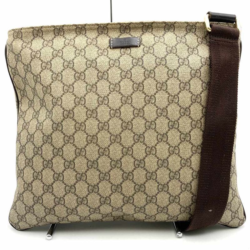 Gucci 201446 Shoulder Bag Brown GG Supreme Canvas Women's High Brand