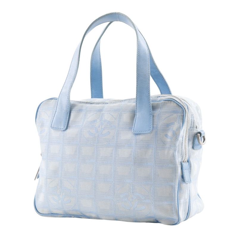 Chanel New Travel Line A15973 Nylon Canvas Light Blue Ladies Handbag