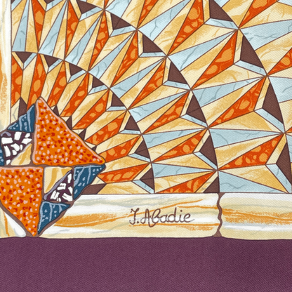 Hermes Carre 90 Victory Of Venice Trophees De Venise Scarf Silk Brown Horse