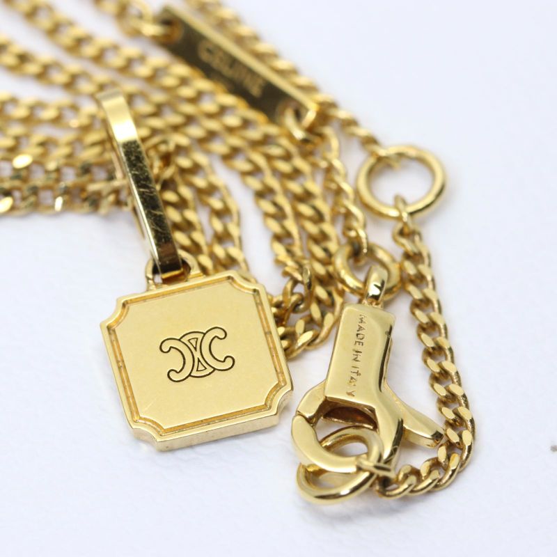 Celine Separable Triomphe Plate Necklace Box 24-1406