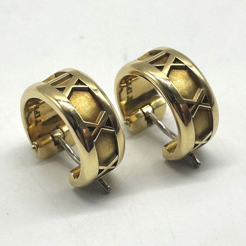 Tiffany & Co Tiffany & Co Atlas Hoop 750 Engraved 18k Gold Earrings Total