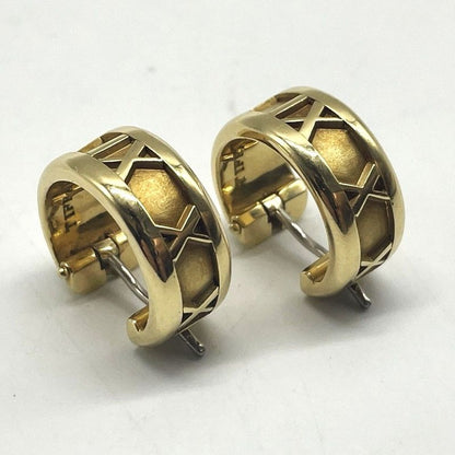 Tiffany & Co Tiffany & Co Atlas Hoop 750 Engraved 18k Gold Earrings Total