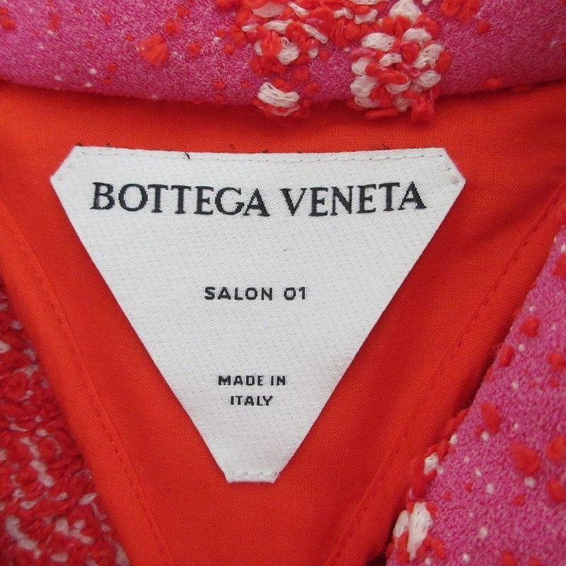 Bottega Veneta Cropped Tweed Jacket Short Length Salon01 Shocking Pink Size 34