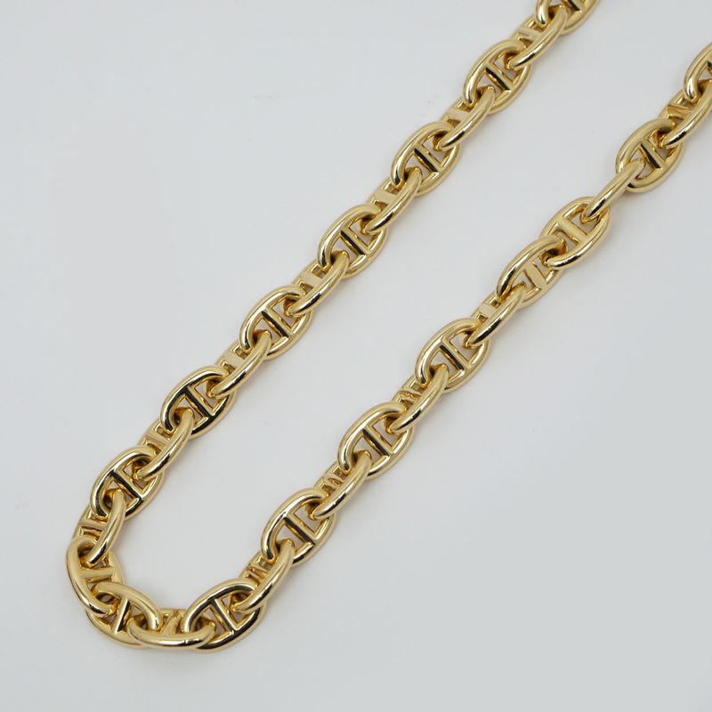 Hermes Chaine D'ancre PM Necklace 750 YG Yellow Gold 43 Pieces 109.6g
