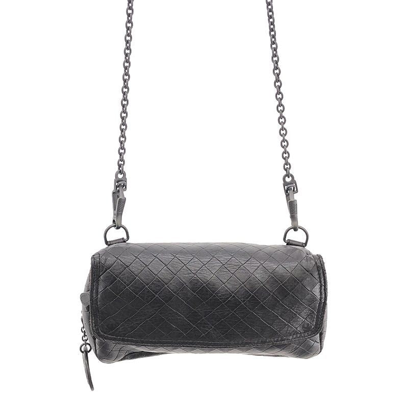 Bottega Veneta Intreccio Chain Shoulder Bag - Dark Brown - Women