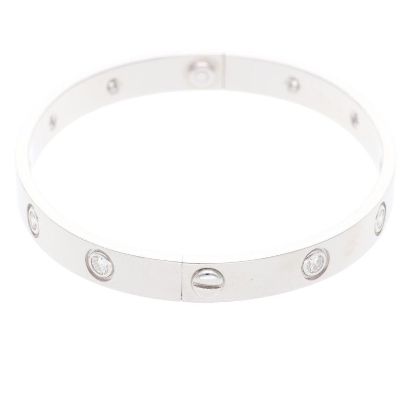 Cartier LOVE Bracelet Love Bracelet 18K White Gold Full Diamond Bracelet Men's