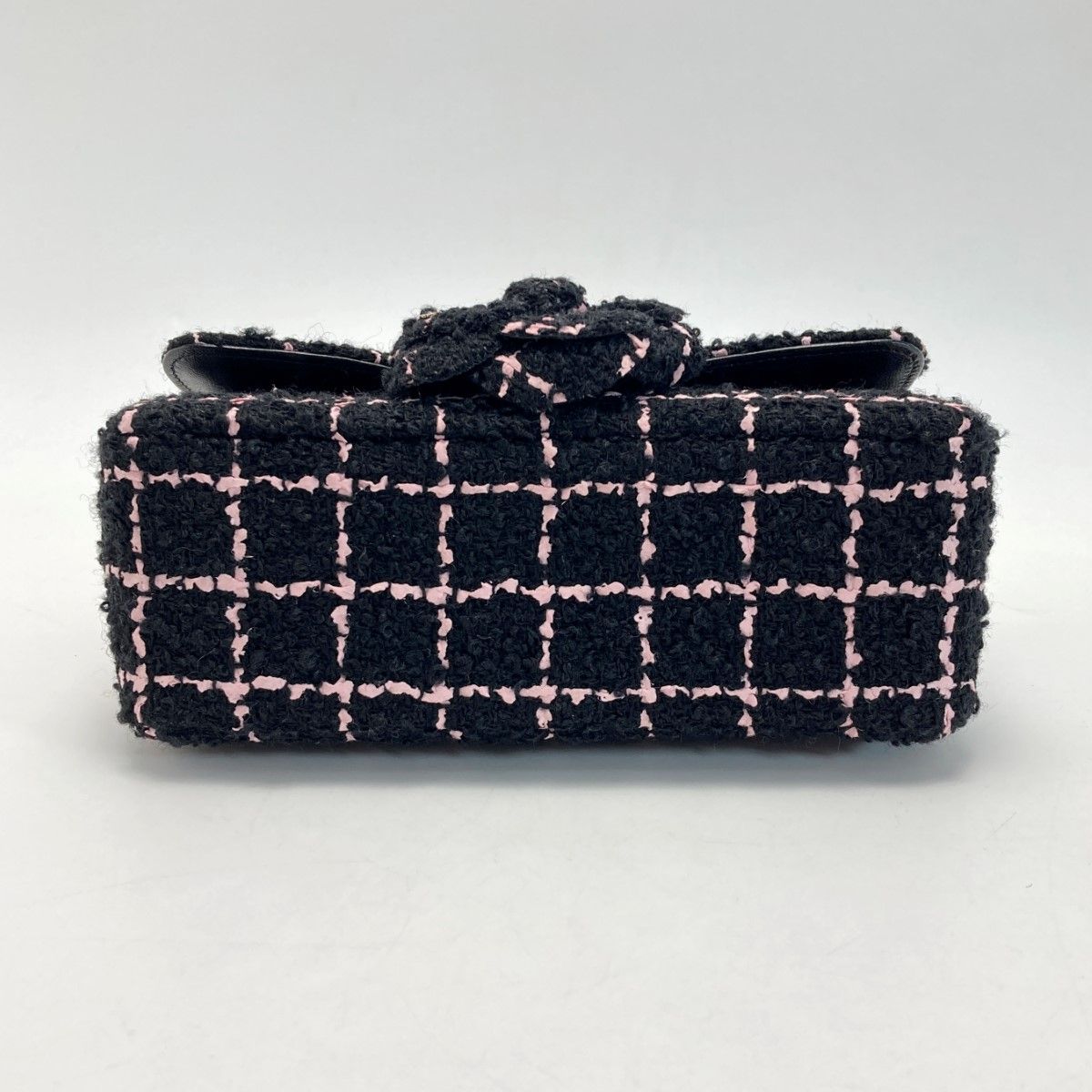 Chanel Cocomark Camellia Chain Shoulder Bag As4388 Black X Pink Tweed