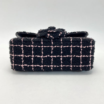 Chanel Cocomark Camellia Chain Shoulder Bag As4388 Black X Pink Tweed