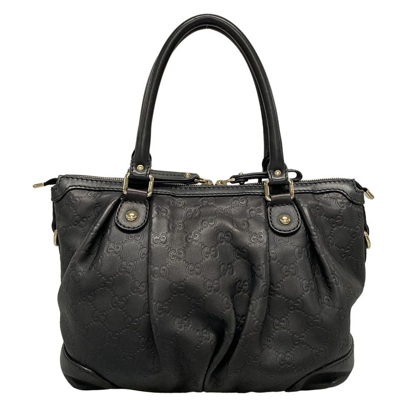 Gucci Handbag Sookie Stripe Line 247902 Black Leather
