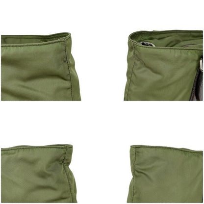 Prada 2WAY Mini Tote Shoulder Bag Triangle Logo Tessuto Nylon Khaki Green