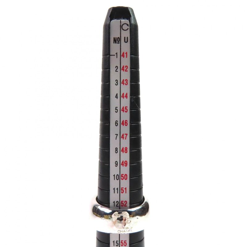 CHANEL Sv925 Logo Engraved Wide Ring Silver Size Approx 13 16.9g Weight Ladies