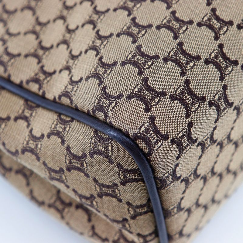 Celine Macadam Canvas And Calf Brown Women's Handbag