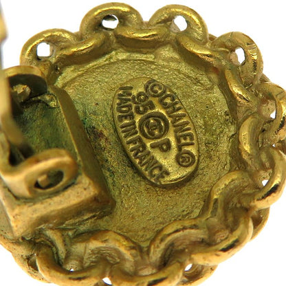 Chanel Vintage Guilloche Gold-Tone Earrings