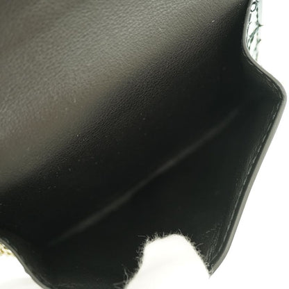 Dior Chain Card Case Coin Case Wallet Shoulder Bag Patent Leather Black 1443dior