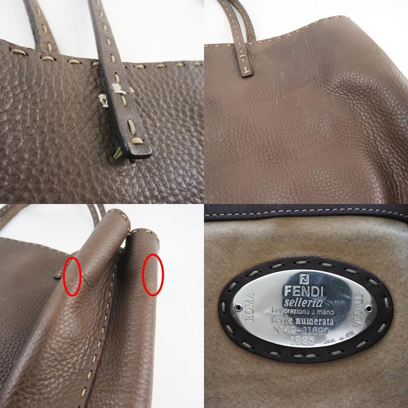 Fendi Selleria Calf Brown Unisex Tote Bag