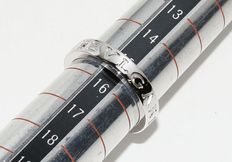 Bulgari Ring 18K White Gold Diamond 1p(004ct) Bzero1 Ring (double Logo Ring )