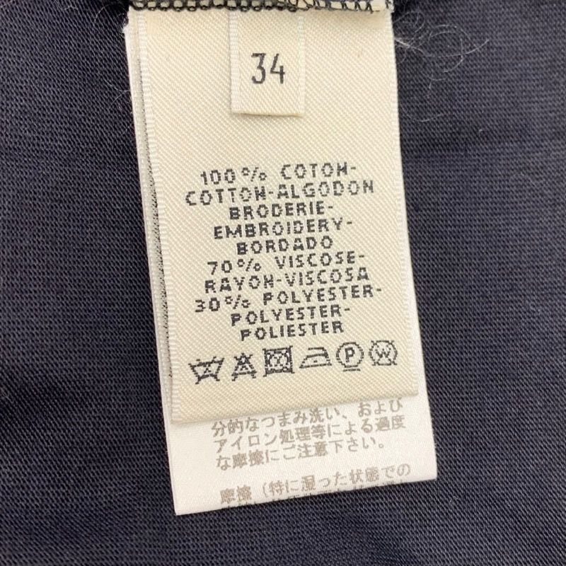 Hermes Top Cotton Black Embroidery T-Shirt