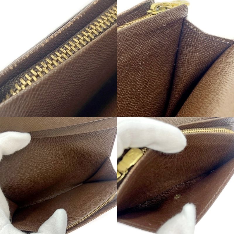 Louis Vuitton N61730 Damier PVC Portmonnais Vier Tresor Brown 300214 Foldable