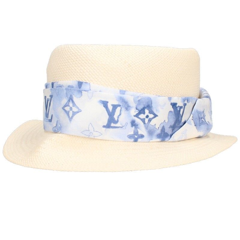 Louis Vuitton M76763 Chapeau Summertime Monogram Straw Hat Men's 60