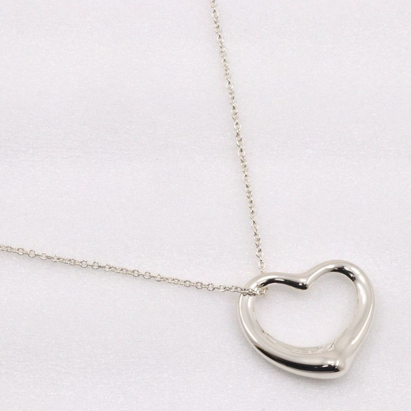 Tiffany & Co Open Heart Large Elsa Peretti 925 Silver Ladies 9.6g Necklace
