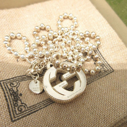 Gucci Interlocking G Ball Chain Silver 925 Silver Necklace 0495 Gucci