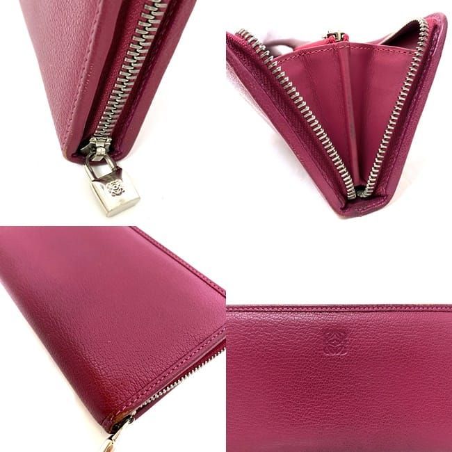 Loewe Round Zipper Long Wallet Shocking Pink Amazona