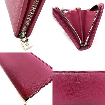 Loewe Round Zipper Long Wallet Shocking Pink Amazona