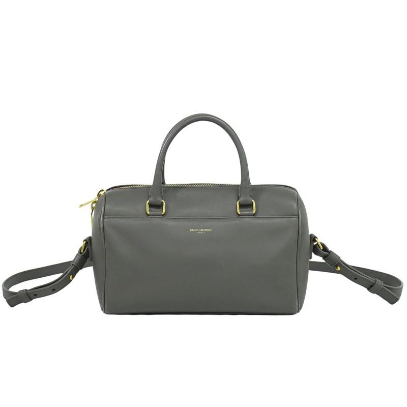 Authentic Saint Laurent Baby Duffle 2WAY Shoulder Bag Handbag Pochette Leather