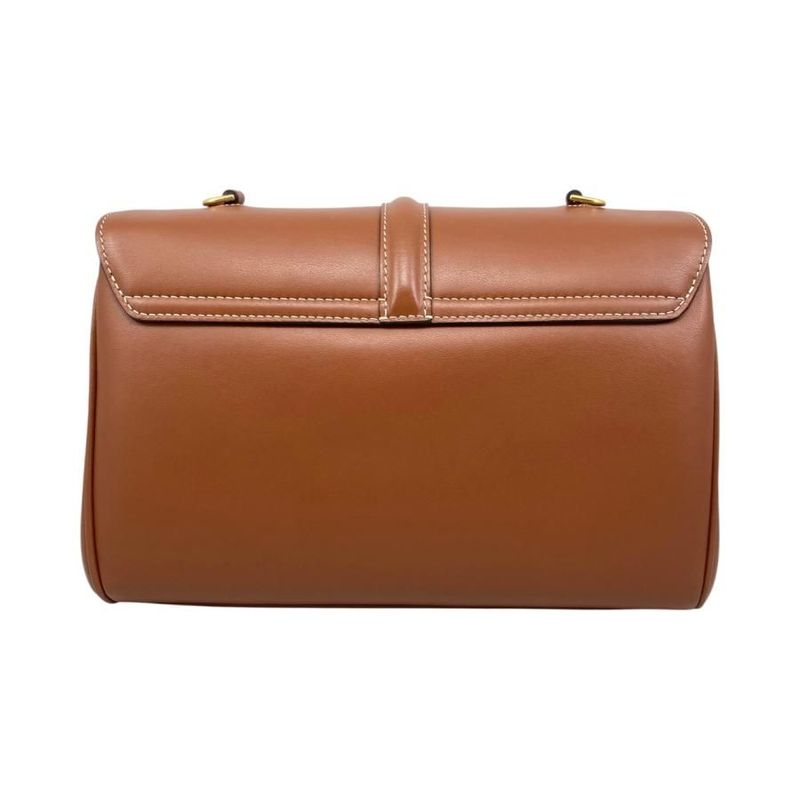Celine Shoulder Bag Teen Soft 16 Caisse 196853 Calfskin Tan Brown Gold Hardware