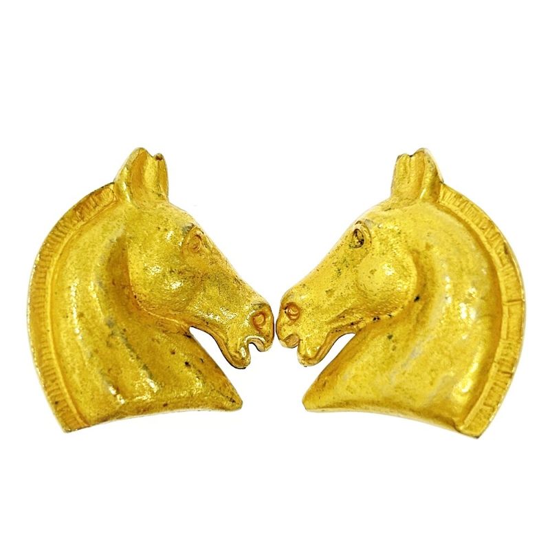 Hermes GP Bijouterie Fantaisie Horsehead Earrings with Box 307831 Earrings