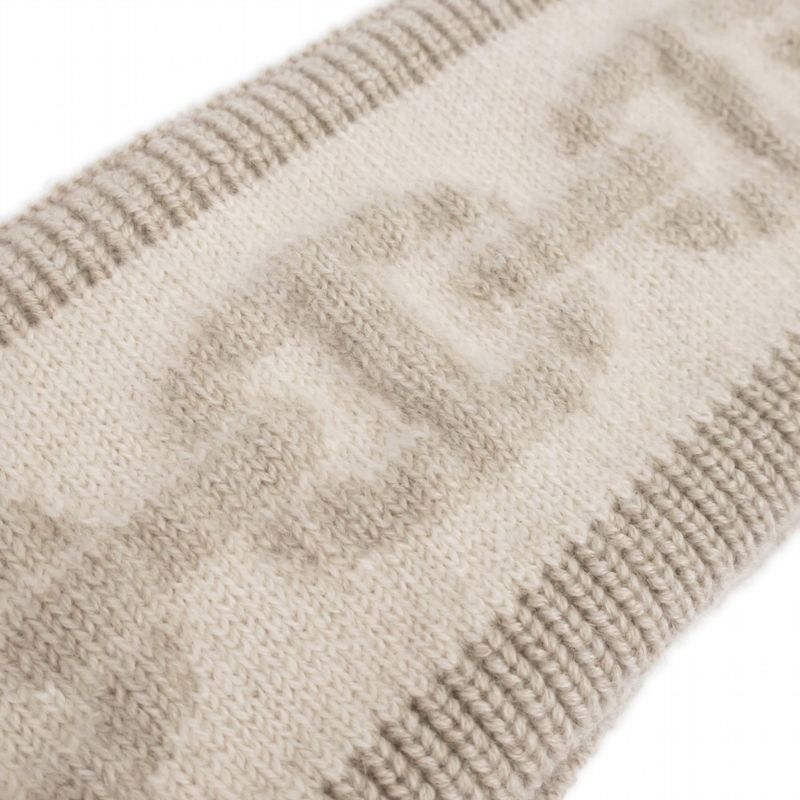 Hermes Headband Chaine D'ancre Cashmere Beige M Size Cashmere
