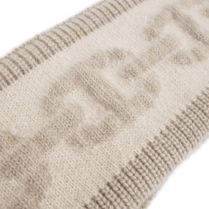 Hermes Headband Chaine D'ancre Cashmere Beige M Size Cashmere