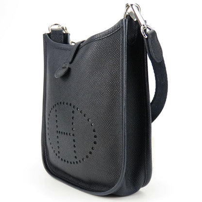 Hermes Shoulder Bag Evelyn TPM Vaux Epson Black Silver Hardware 16 X Engraved