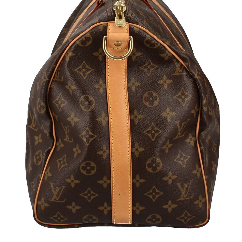 Louis Vuitton Keepall Bandoliere 50 M41416 Monogram Women's Boston Bag Brown