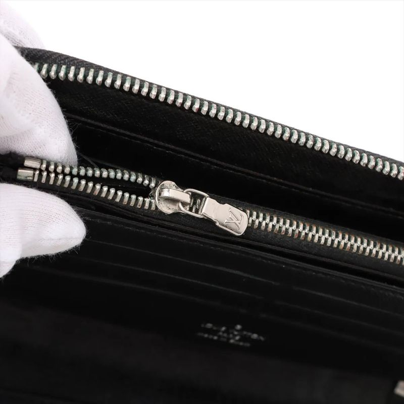 Louis Vuitton Damier Graphite Zippy Organizer N63077 Leather Long Wallet Round