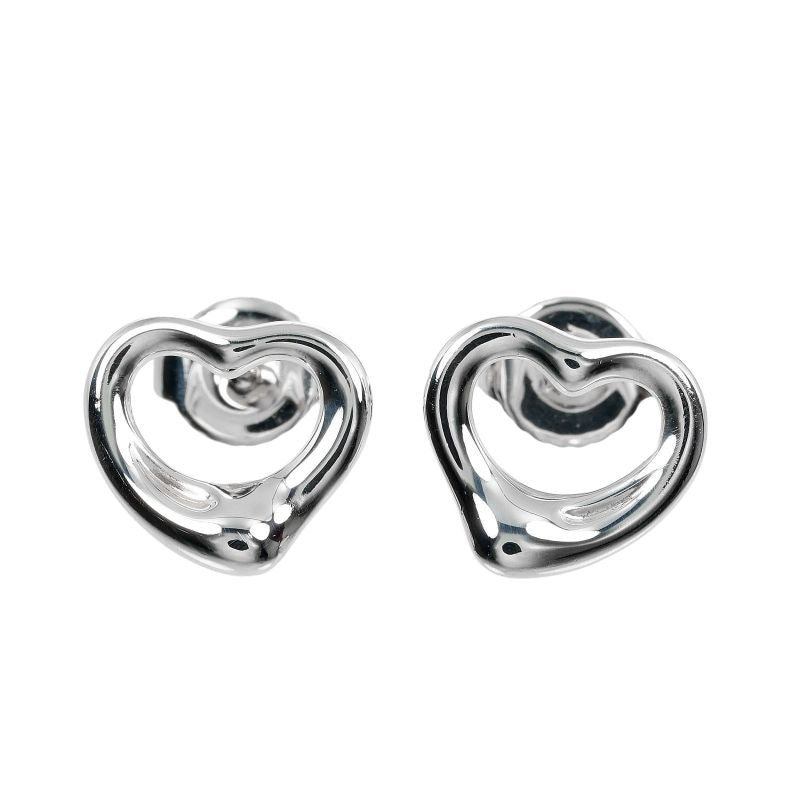 Tiffany & Co Open Heart Silver 925 Ladies 1.87g Earrings