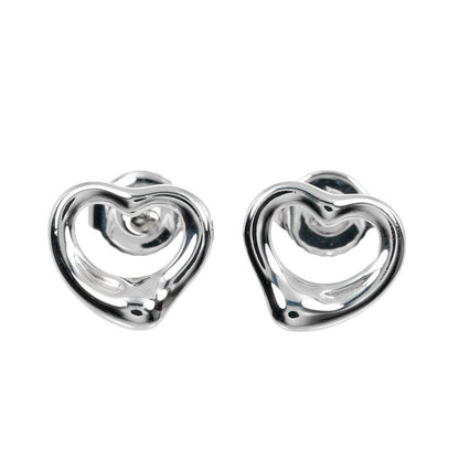 Tiffany & Co Open Heart Silver 925 Ladies 1.87g Earrings