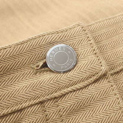 Hermes Skirt Long Skirt Cotton Beige #34 Silver Hardware Light Brown Serie